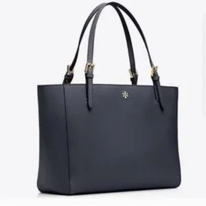 Tory Burch Emerson Navy Leather Tote Bag